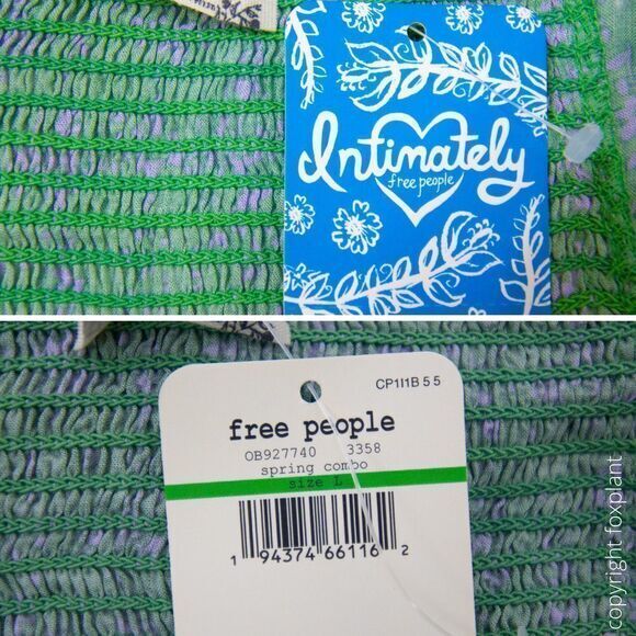 NEW Intimately Free People Caught Up‎ Printed Slip Dress, Green, L - Picture 14 of 15